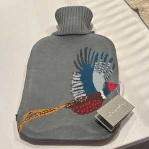 Knitted Hot Water Bottle and Cover in Pheasant Design